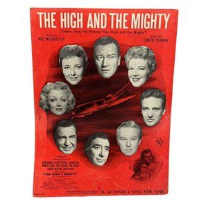 Vintage Piano Sheet Music The High and Mighty From Movie 1954 John Wayne